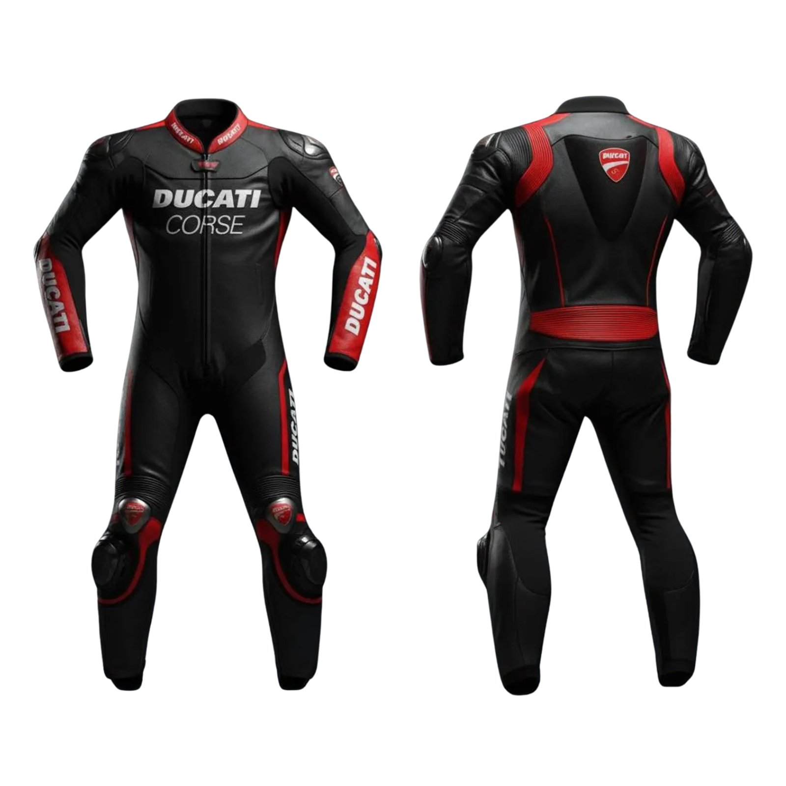 Ducati_Black_motorbike_leather_racing_suit_1 Ducati One-Piece Motorbike Leather Racing Suit Black Ducati Inspired Racing Gear - Image 1