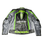 Men’s Kawasaki Black Racing Leather Jacket CE Approved Biker Coat - Image 4