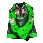Handmade Men’s Kawasaki Ninja Green Monster Leather Motorcycle Jacket - Image 5