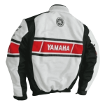 Handmade Men's Yamaha Racing Jacket White CE Certified Breathable Mesh Motorcycle Jacket - Image 2