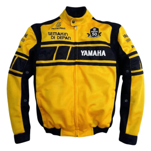 Handmade Men's Yamaha Racing Jacket Yellow CE Certified Breathable Mesh Motorcycle Jacket