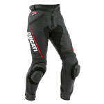 Ducati Style Leather Motorcycle Racing Pants Black CE Knee Armor Riding Trousers