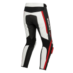 Ducati Style Leather Motorcycle Pants White Red CE Armored Racing Trousers - Image 2