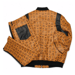 MCM Inspired Real Leather Tracksuit Black Cognac Signature Set with Leather Hat - Image 2